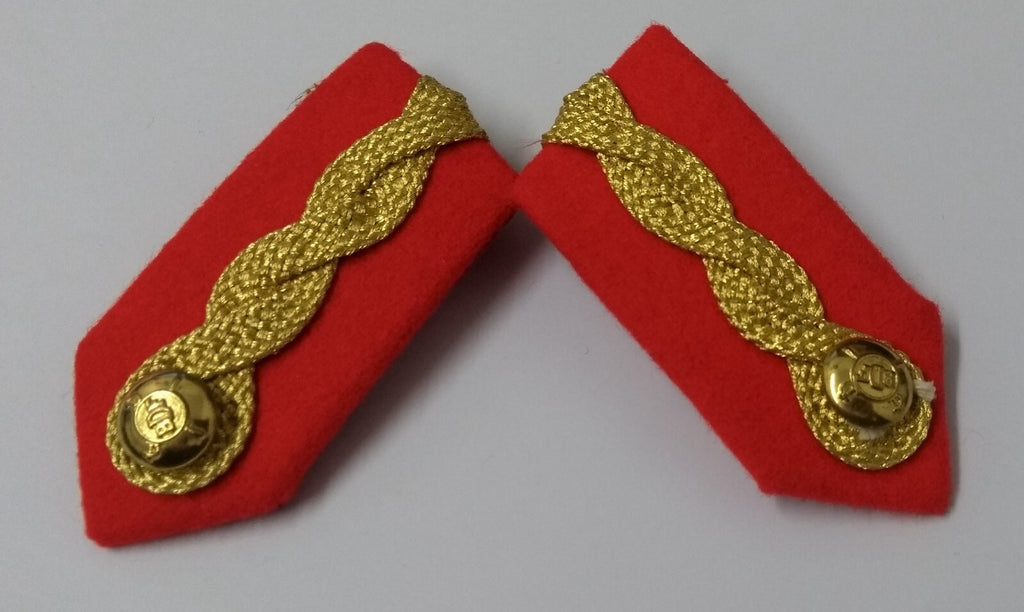 BDF Brigadier Gorgets Gold Braided Insignia & Decorative Border With Clip Back