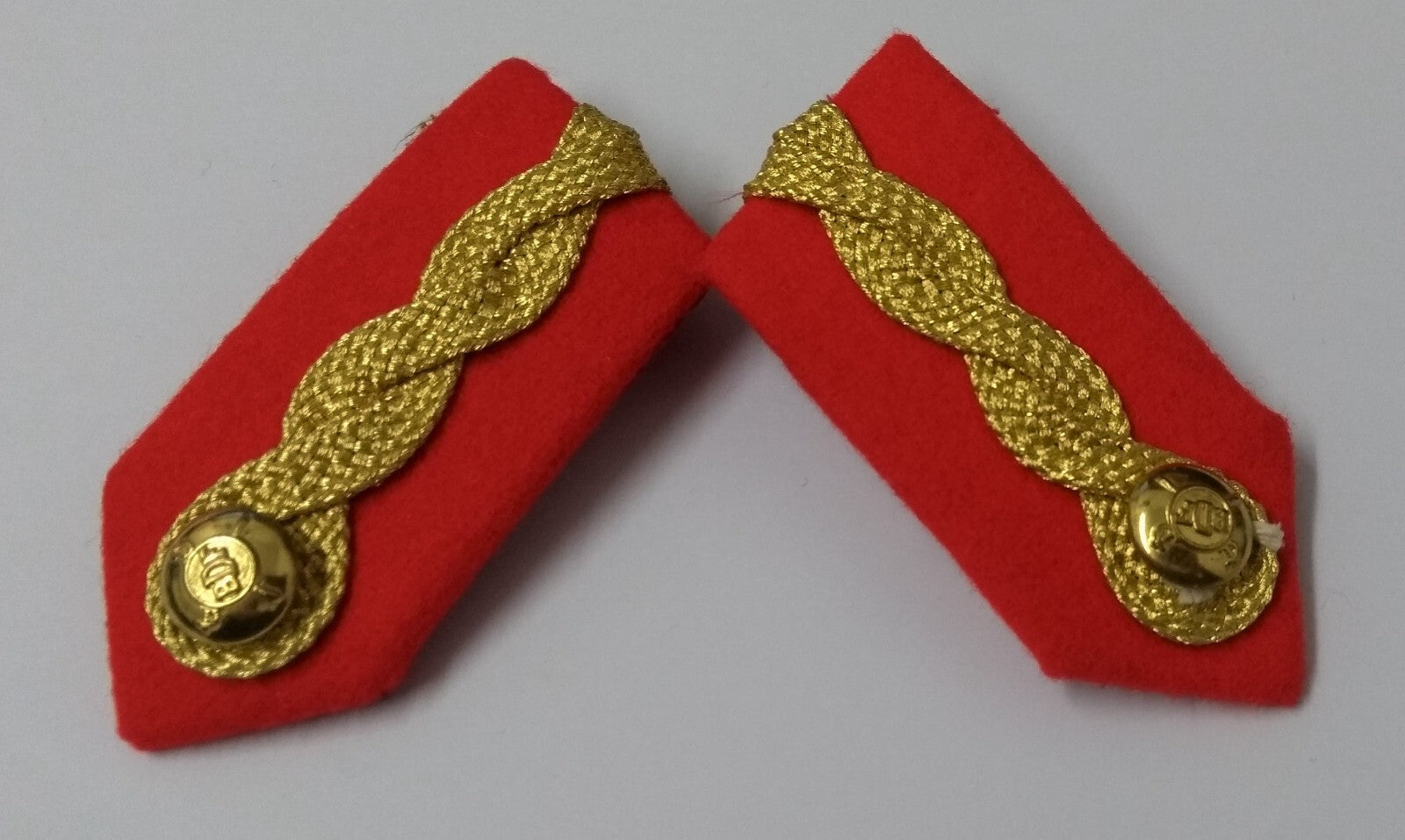 BDF Brigadier Gorgets Gold Braided Insignia & Decorative Border With Clip Back