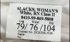 RN White Womans Slacks Class 2 CII RN Bell Bottoms Naval Sailor Assorted Sizes