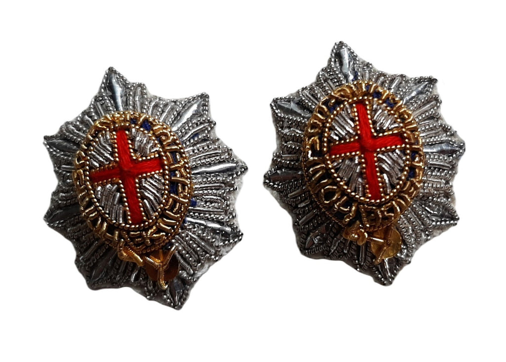 Blues & Royals Rank Stars (Gold / Silver) Hand Embroidered H/E Insignia 1 Pair