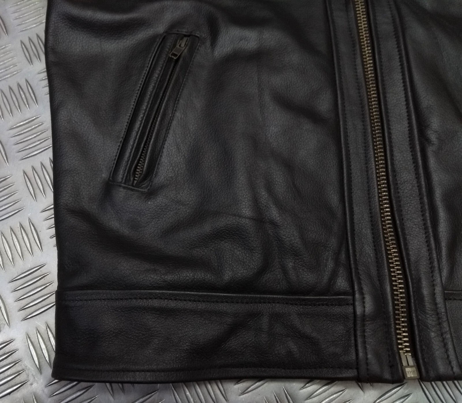 Leather Bomber Jacket Full Collar CWU Style Black Lined Casual Zip Front Coat