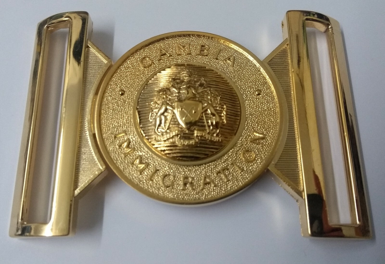 Genuine Gambia Services Insignia Belt Buckle Metal Locket MFV47A