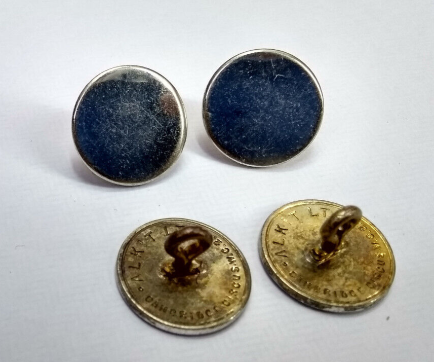 British Made Chrome / Silver Flat Blazer Buttons Alkit Ltd Cambridge Circus WC2