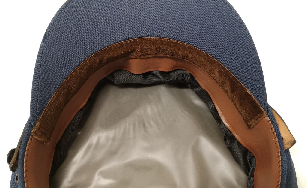Plain Blue Cloth Peaked Hat with Chinstrap Size 55cm Hobson & Sons London