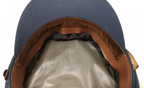 Plain Blue Cloth Peaked Hat with Chinstrap Size 55cm Hobson & Sons London