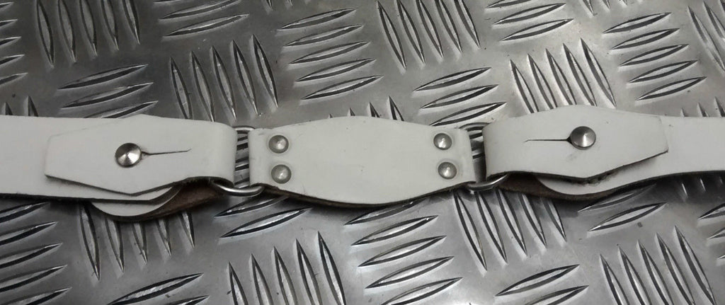 Genuine Vintage White Cross Over Sam Browne Strap Leather- NEW