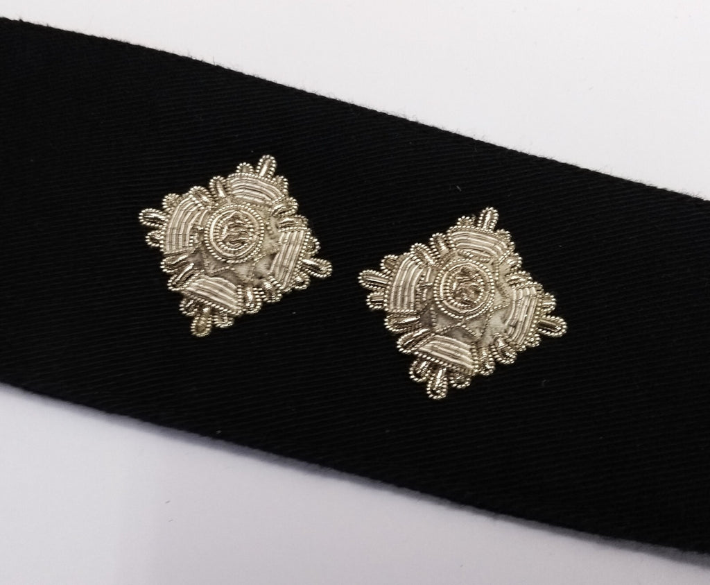 Vintage No1 Shoulder Slide With Silver Rank Pip Insignia Uniform Slides
