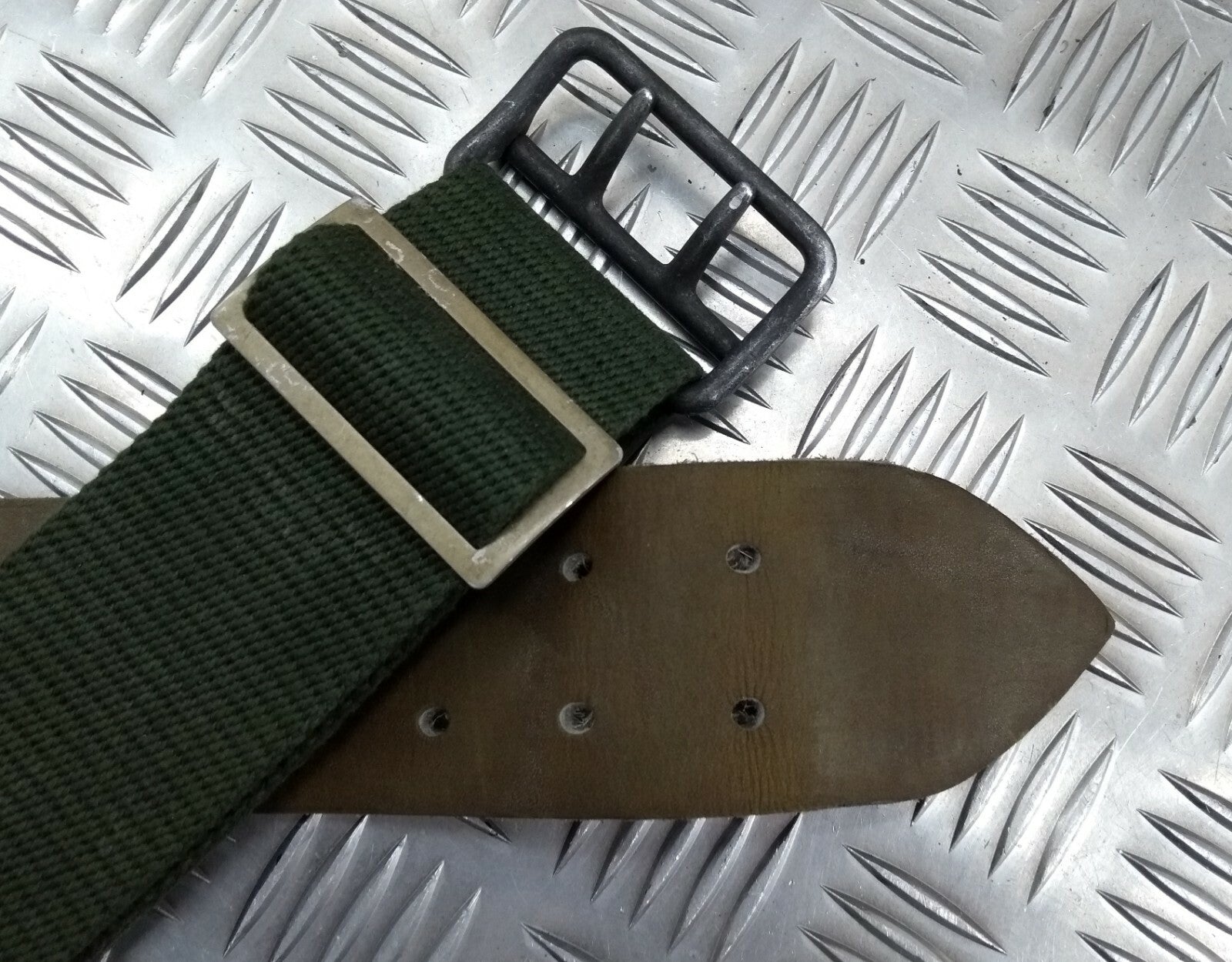 WWII Type Webbing Belt M39 M40 Leather Canvas Genuine Vintage DRSEL