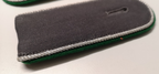 German Shoulder Boards Epaulettes Grey with Silver Edge on Green