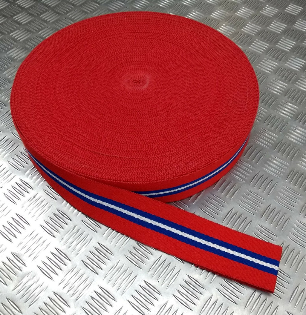 Genuine Botswana Three Tone Red Blue White Stable Belt Material NEW