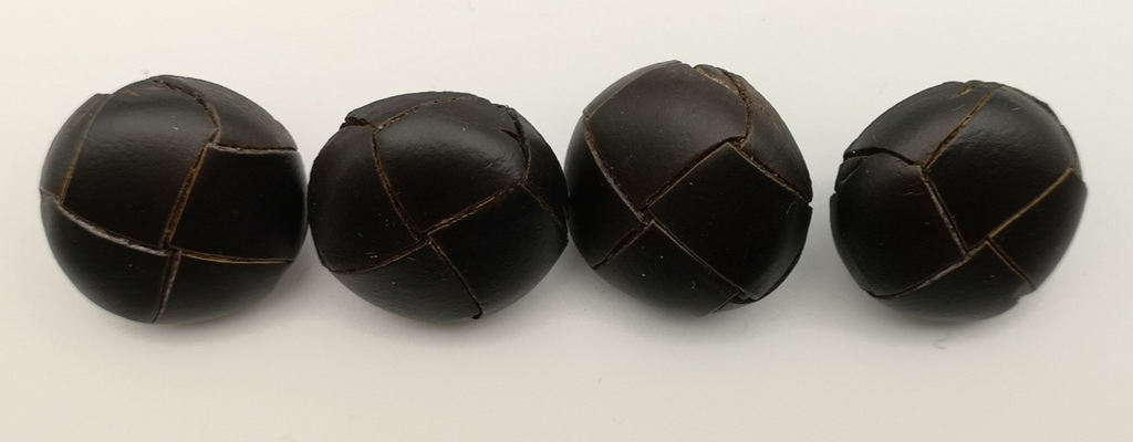 Royal Scots Leather Buttons Offc. Dark Brown Dome 24L x4