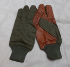 Aircrew Gloves RAF Royal Air Force & British Army 1980s Pattern Leather Palm Cotton Lined USED