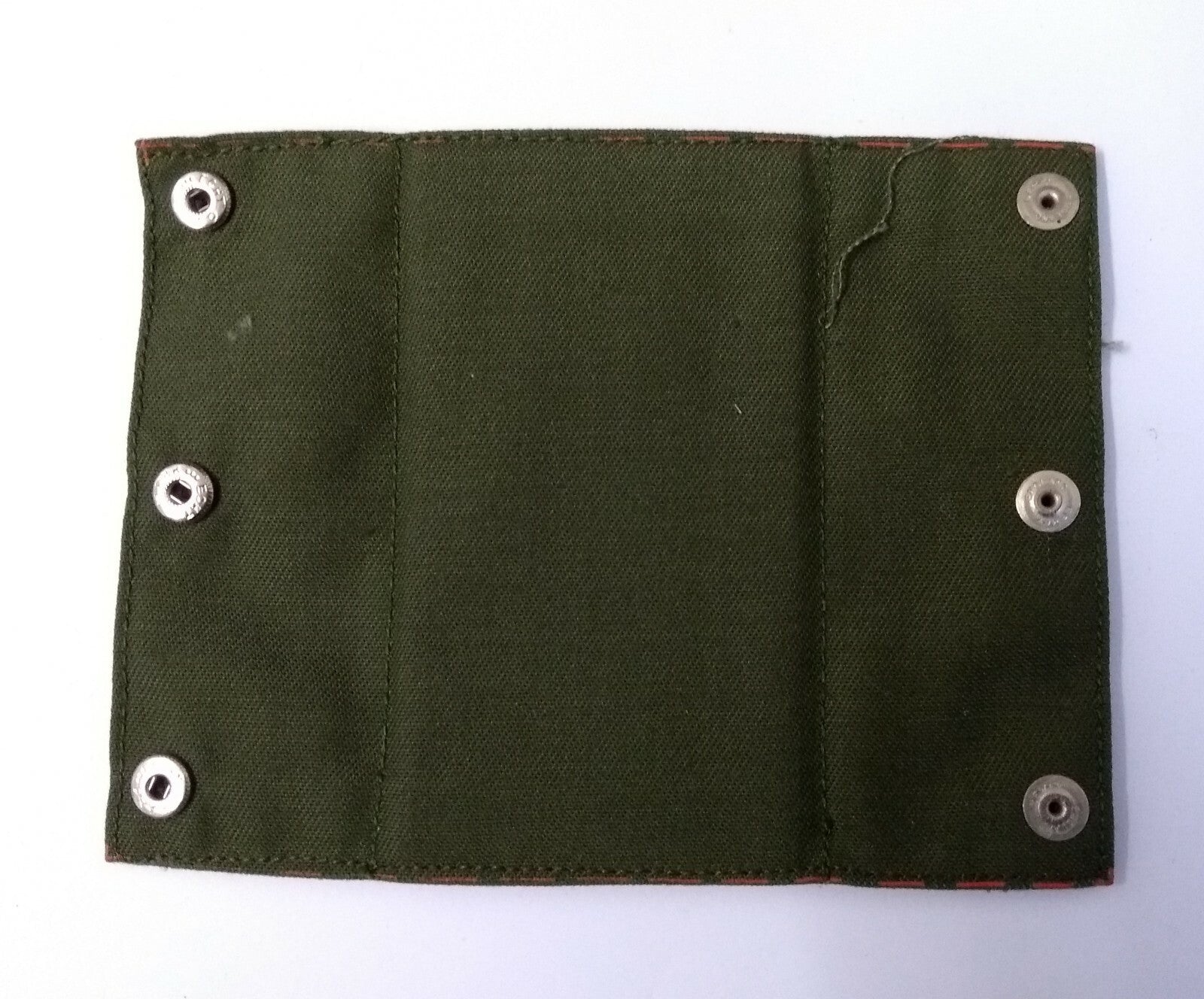 Shoulder Epaulettes Three Red Chevrons on Army Green Slide Stud Backed STD290