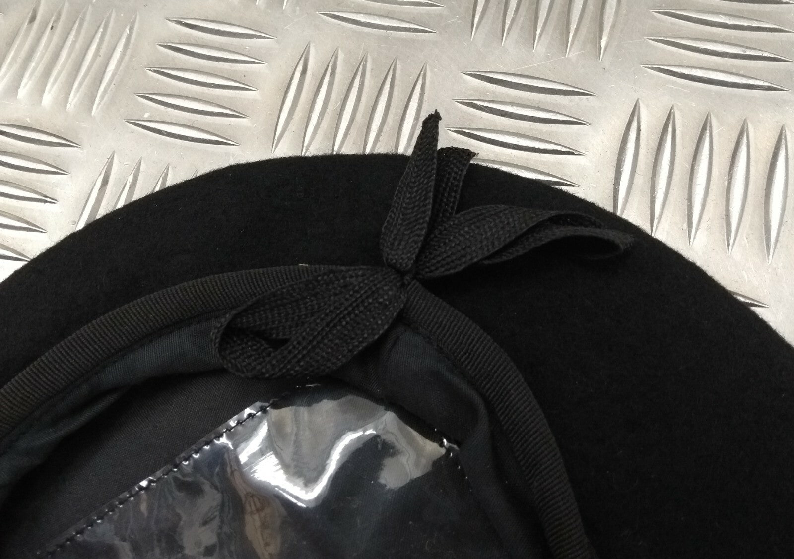 Wool Beret H&S Black With Eagle Badge Size 61cm New