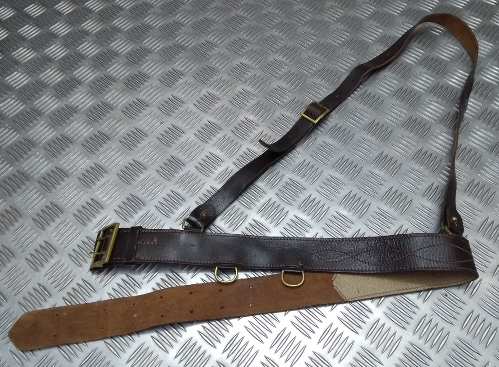 Vintage Sam Browne Brown Leather Belt & Shoulder Strap Dress Issue