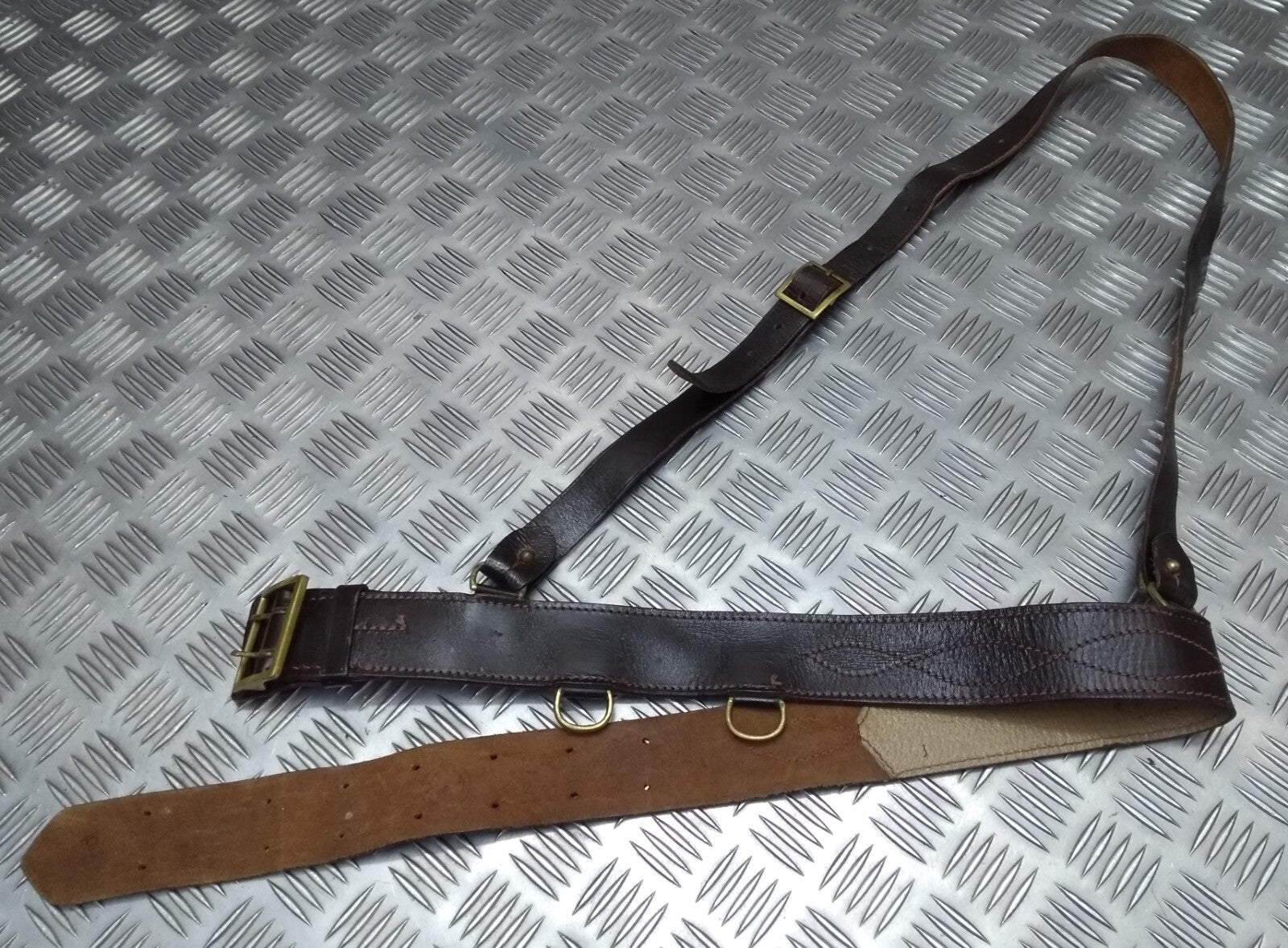 Vintage Sam Browne Brown Leather Belt & Shoulder Strap Dress Issue