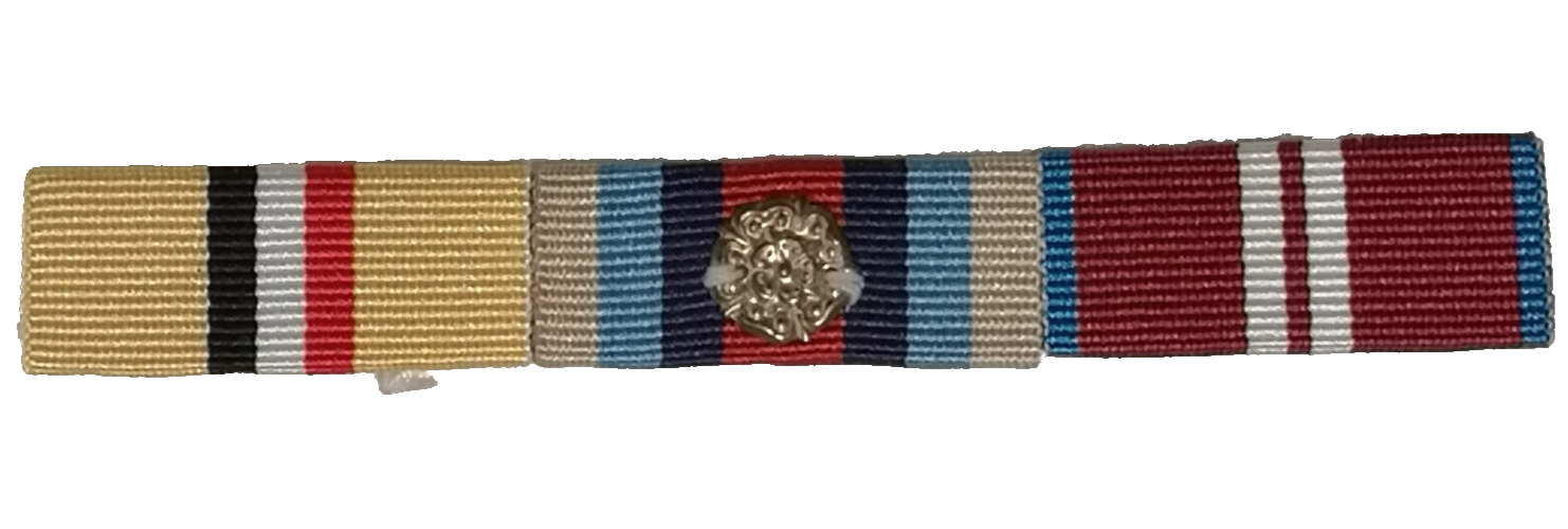 Medal Ribbons 3 in one row with Rosette for No1 No2 Dress British Army Uniform