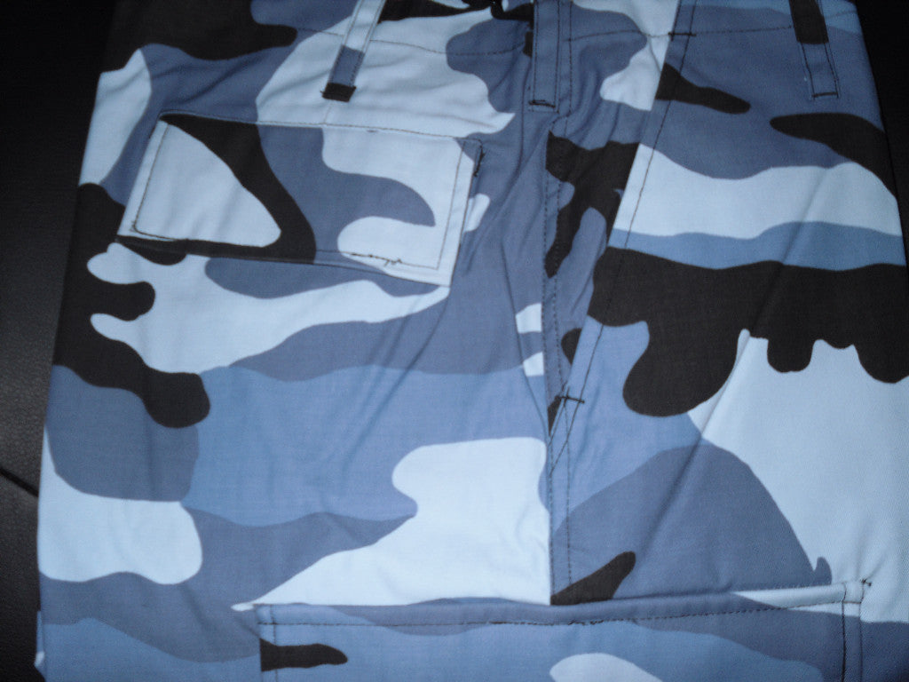 Midnight Blue Camo Military Style Combat Cargo Trousers - 46"-50" - NEW