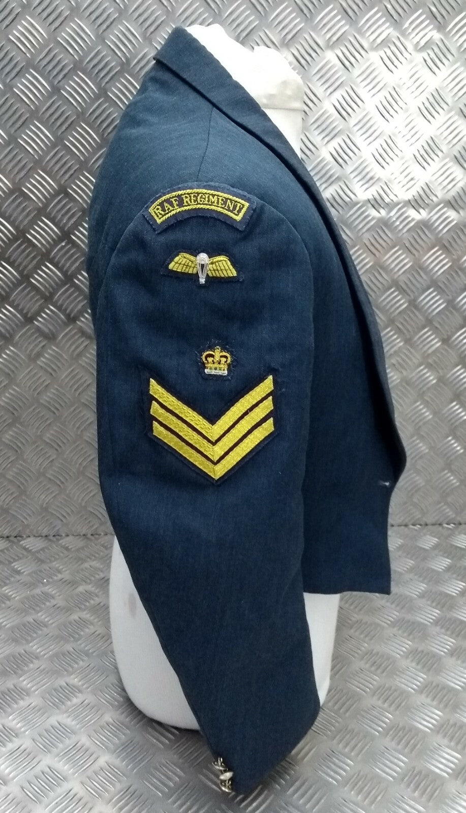 RAF Mess Jacket Airforce Blue Grey Colour with Badges Present