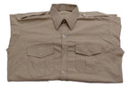 Vintage Combat Shirt Army Style Fawn / Khaki Dress Long Sleeves Size 15"