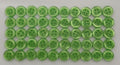 Buttons 50 Vintage 4 Hole Shirt / Shank Anchors Pearlesque Lime 11.3mm NOS