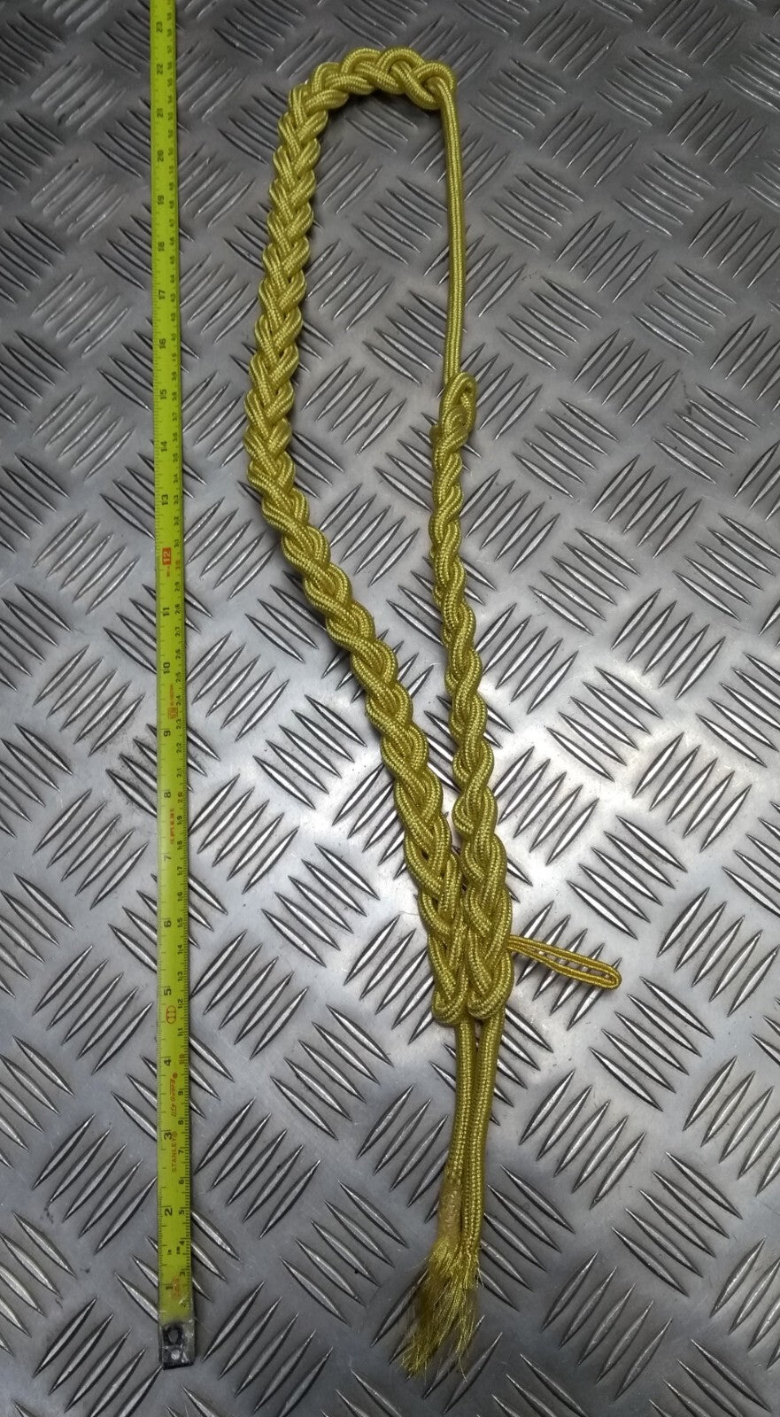 Army Ceremonial Aiguillette / Officers Lanyard Metallic Gold No Tip Ends Present