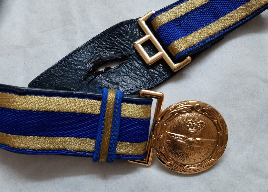 RAF Royal Air Force Ceremonial Belt PER ARDUA AD ASTRA Buckle With Slings 44"