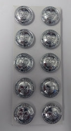 Genuine Royal Grenada Issue Crown Insignia Silver Ring Buttons 19mm x 10 NEW