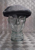 Dark Grey Wool Mix Quilt Lined Grandads Hat / Flat cap like Cheese Cutter Cap