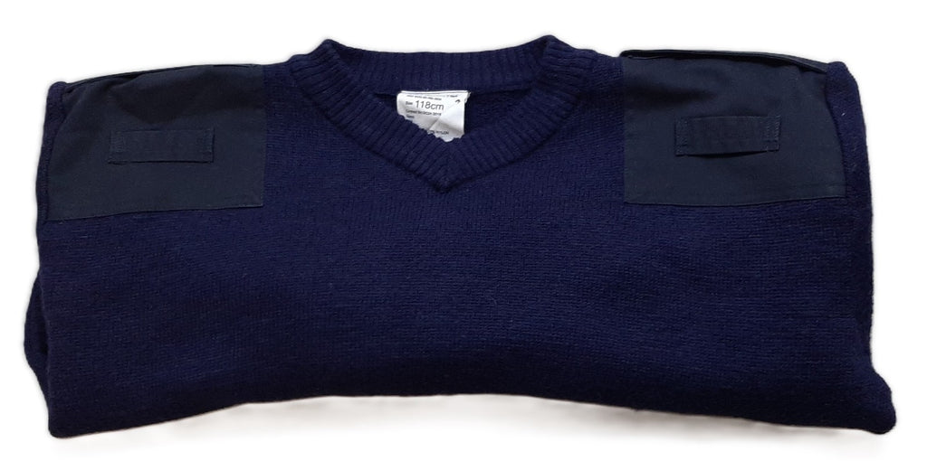 British Navy V-Neck Utility Jumper Sweater 80% Wool All Sizes