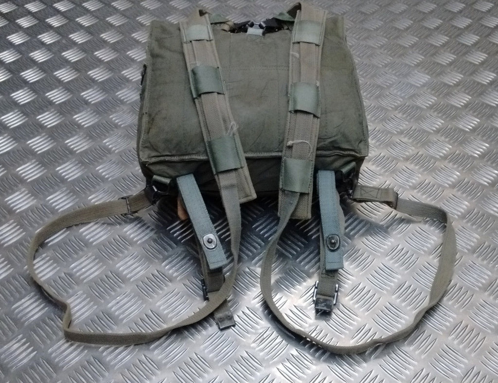 Vintage Military Bag Canvas Shoulder  or Mini Backpack Grey/Green G2 Distressed