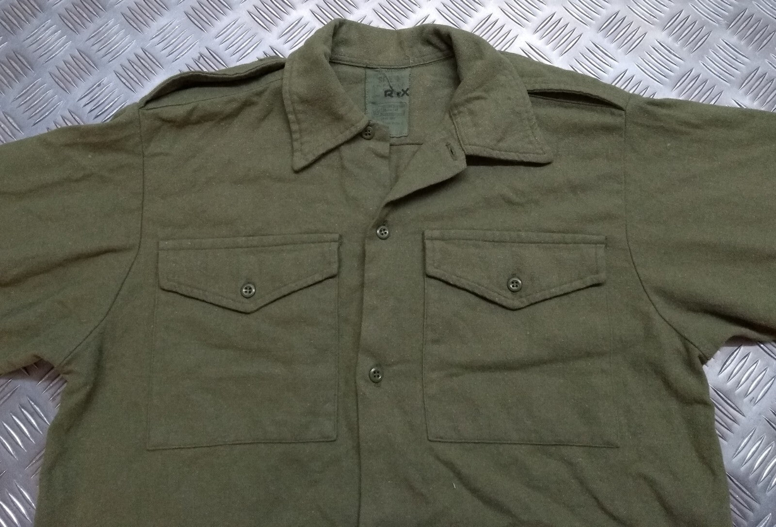 Vintage Combat Shirt British Olive Drab / Green Heavy Woolly Drill