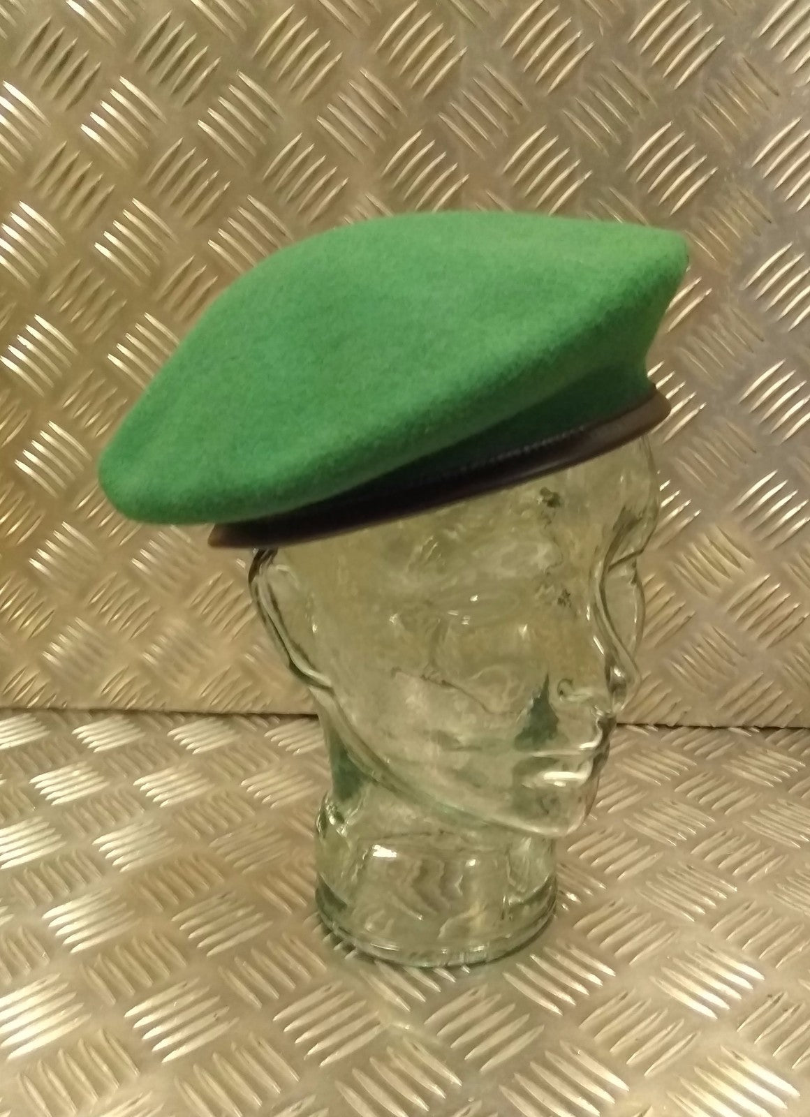 AGC Beret British Army Green Regimental 100% Wool Beret & Leather Band BRAND NEW