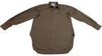 Vintage Combat Shirt Brown / Khaki Dress Long Sleeves Collar Size 16"