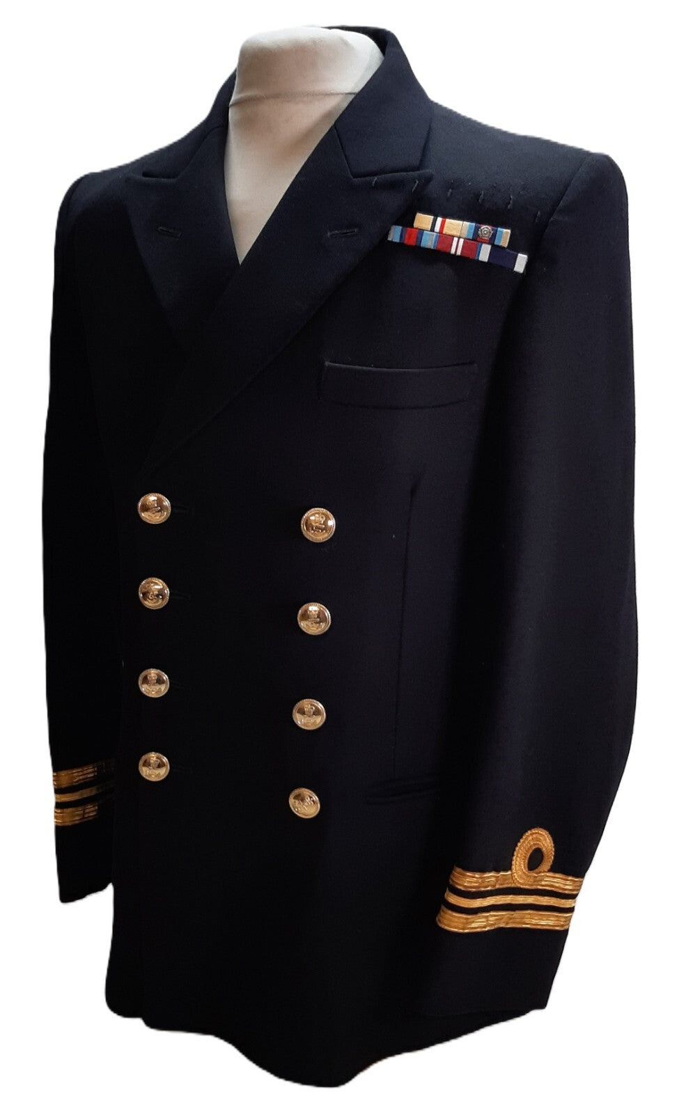 Royal Navy No1B Jacket Wool Barathea British Naval Style Navy 8 Buttons 100cm