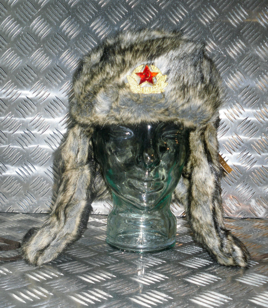 Soviet / USSR Brown Cossack Hat with Ear Flaps. All Sizes - Brand NEW