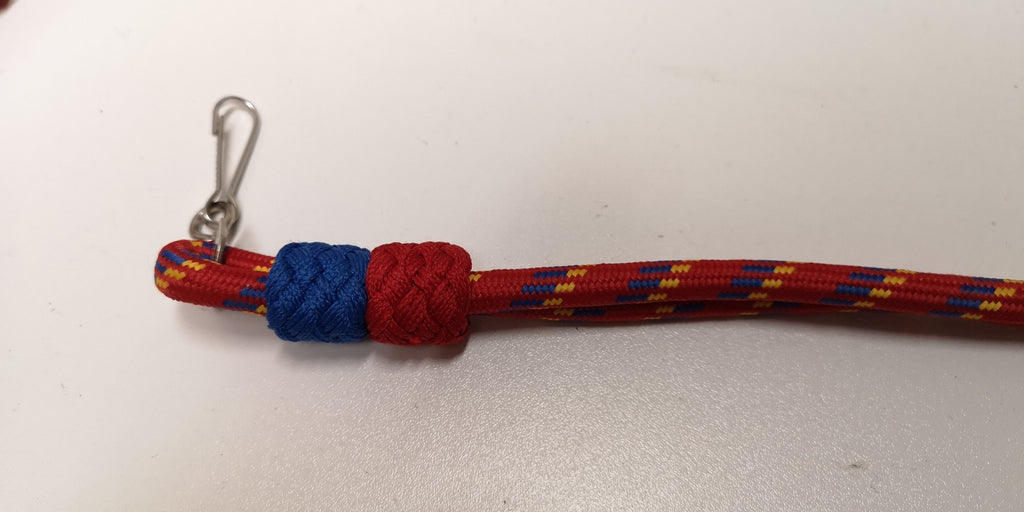 Blue Red Yellow 3 Knots Decorative Ceremonial Lanyard with Clip