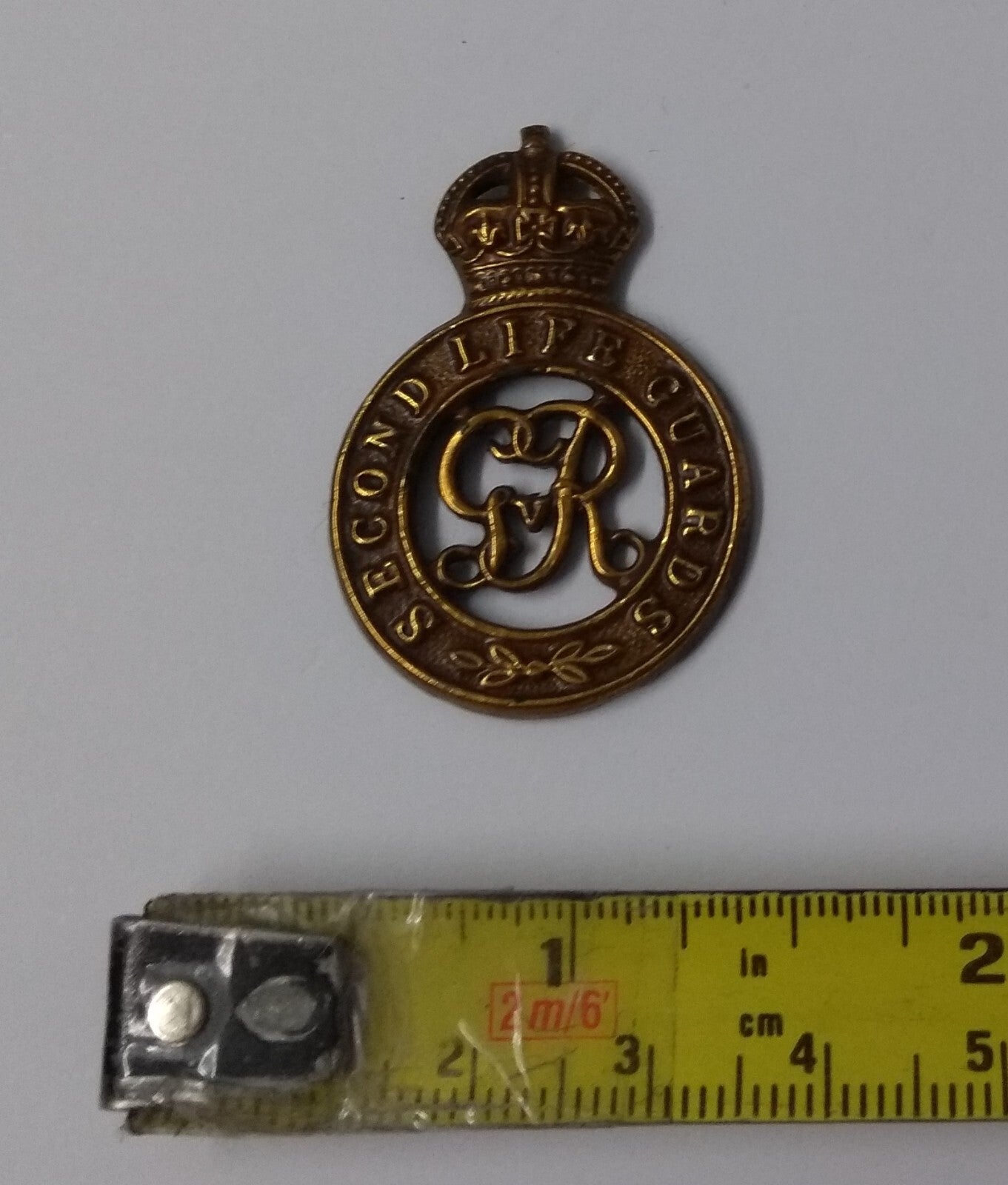 Vintage Kings Crown Second Regiment of Life Guards Metal Insignia Badge