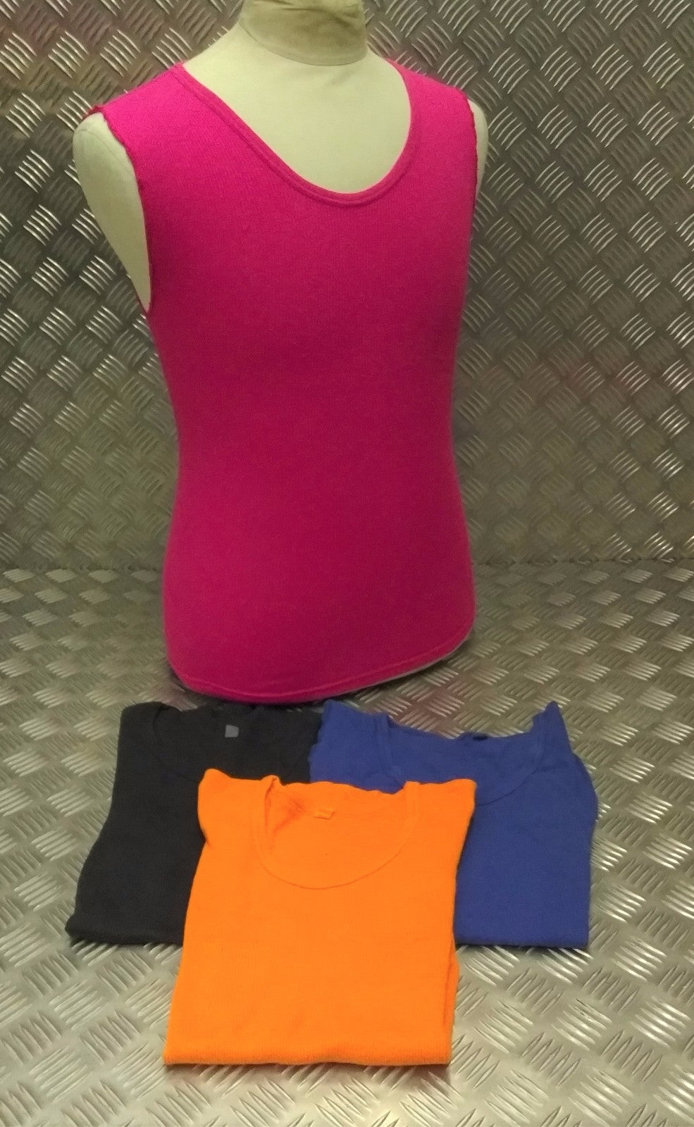 Genuine Issue Overdyed Ribbed Muscle Top "Cut Off Sleeves" Asst Colours