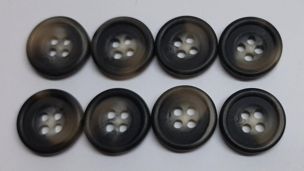 EX Army Buttons Old Stock British Made Mottled Grey 4 Hole Size 23L / 15mm