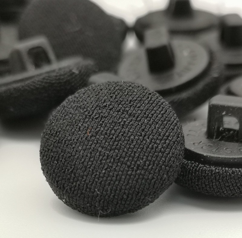 Matt Black Fabric Covered Buttons 22L x50