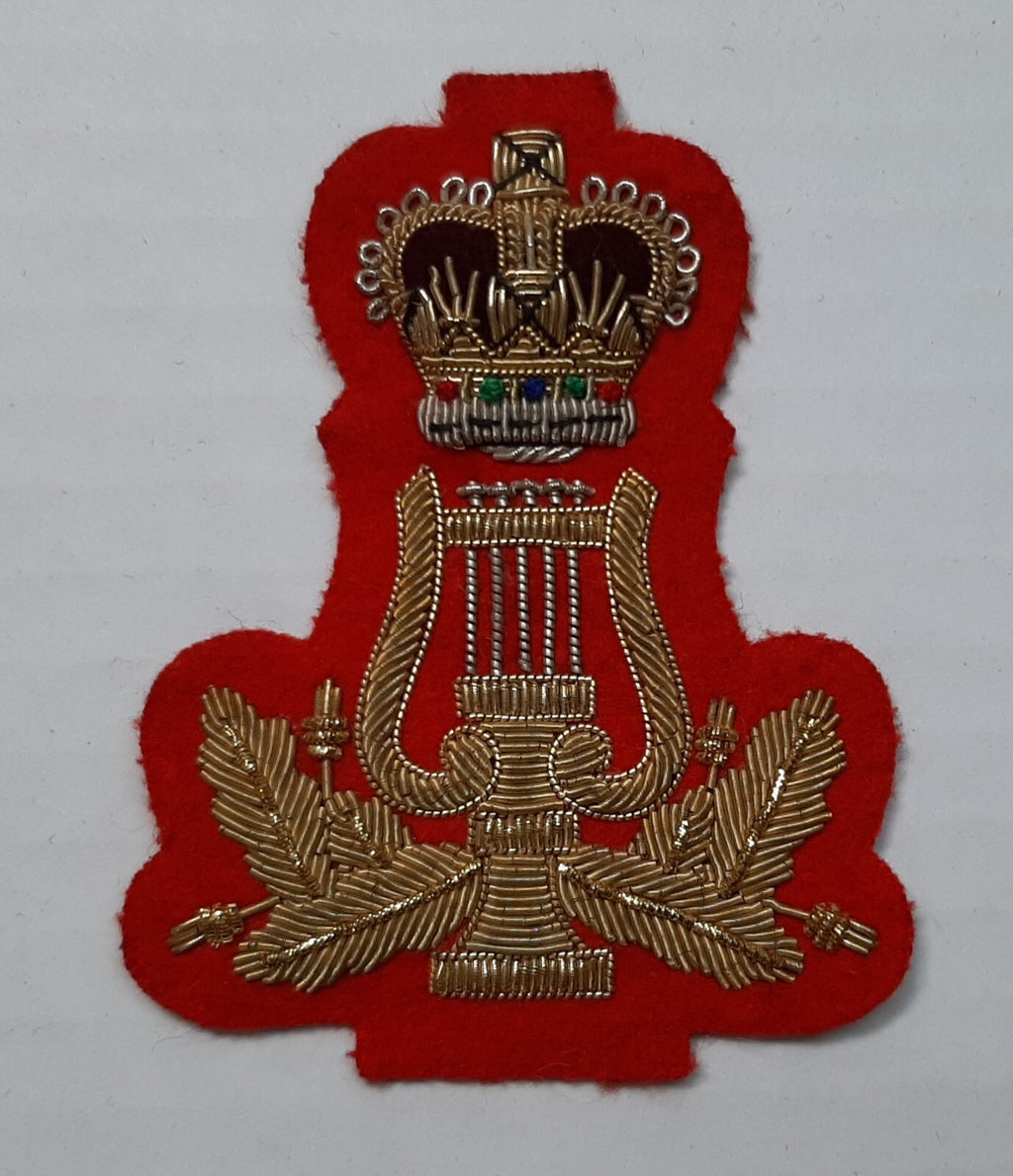 Lyre and Crown No1 and Ceremonial Dress British Army Red Embroidered Arm Patch