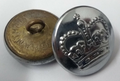 Genuine Vintage British Issue & Forces Silver Queens Crown Buttons X2 SBP2