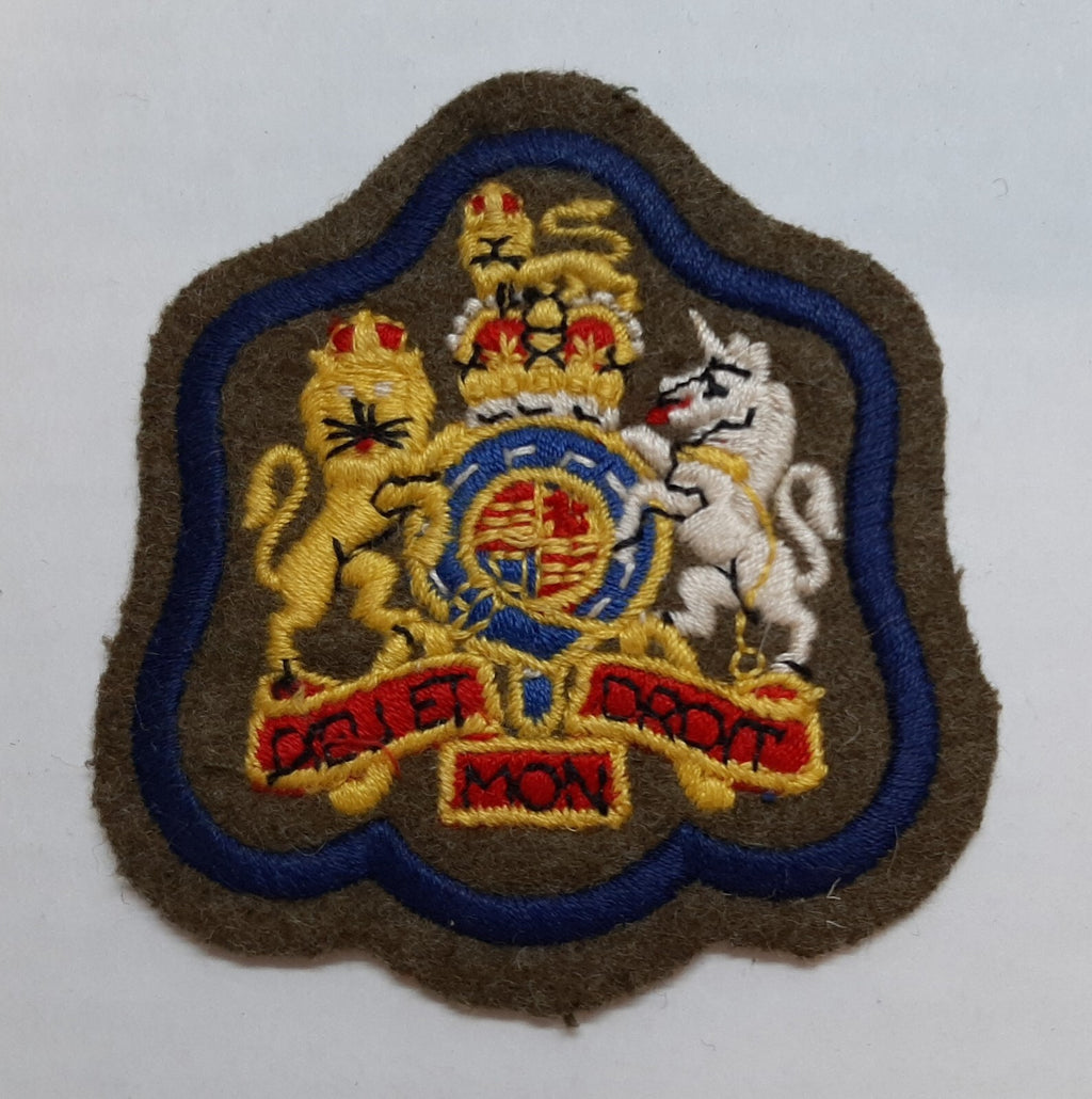 RSM Coat of Arms Arm Patch Blue Border RE Signals REME Sergeant Major Insignia