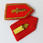 Army Gorgets Gold Braided Knife / Dagger With Decorative Border With Clip Back