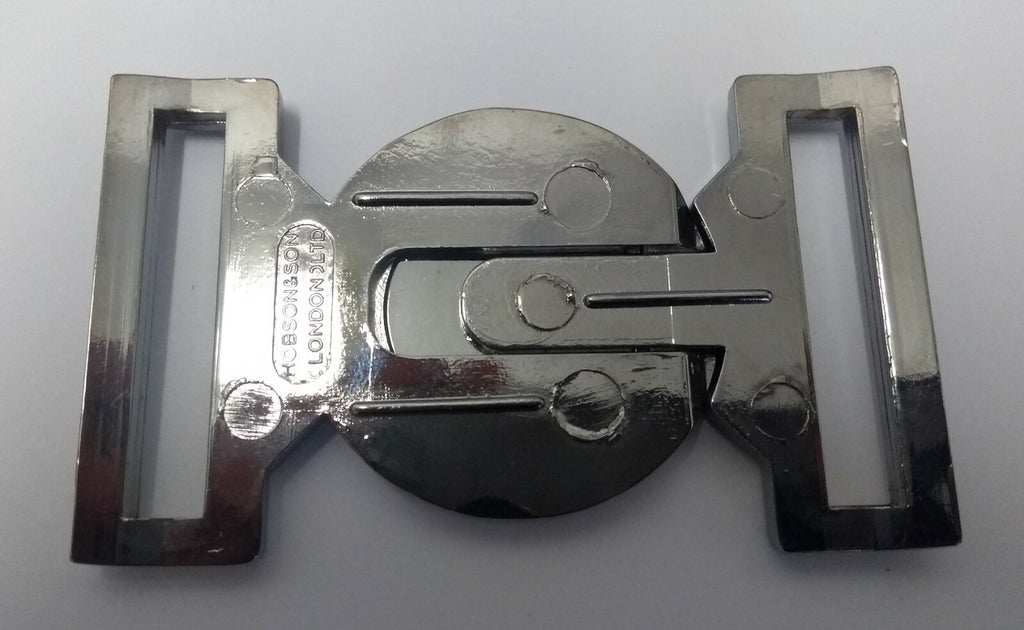 Genuine Bank of Uganda Security Insignia Silver Belt Buckle Chrome Locket