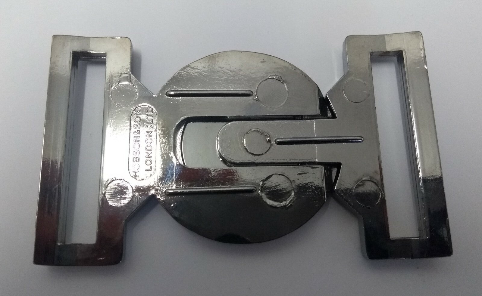 Genuine Bank of Uganda Security Insignia Silver Belt Buckle Chrome Locket
