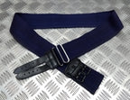 Royal Navy Blue Stable Belt Double Leather Straps & Chrome Slide Adjust Max 34"