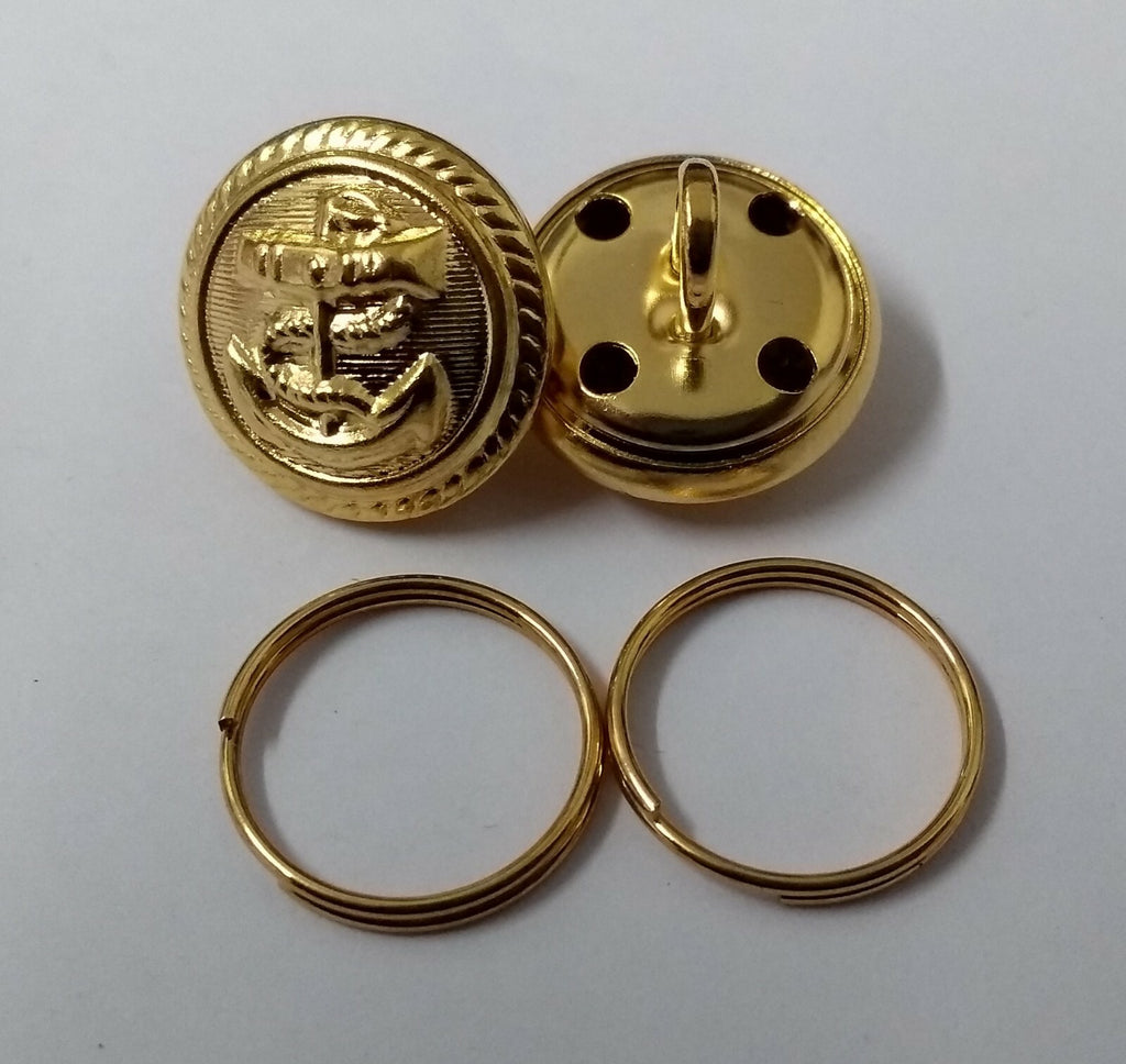 Naval Buttons Ring Back Dress With Rope Edged Anchor x 4