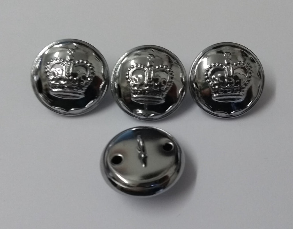 Queens Crown Buttons QC Decorative Edged Hi-Sheen Coat Buttons 38L Loop Back